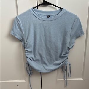 Light Blue Ruched Women's Top
